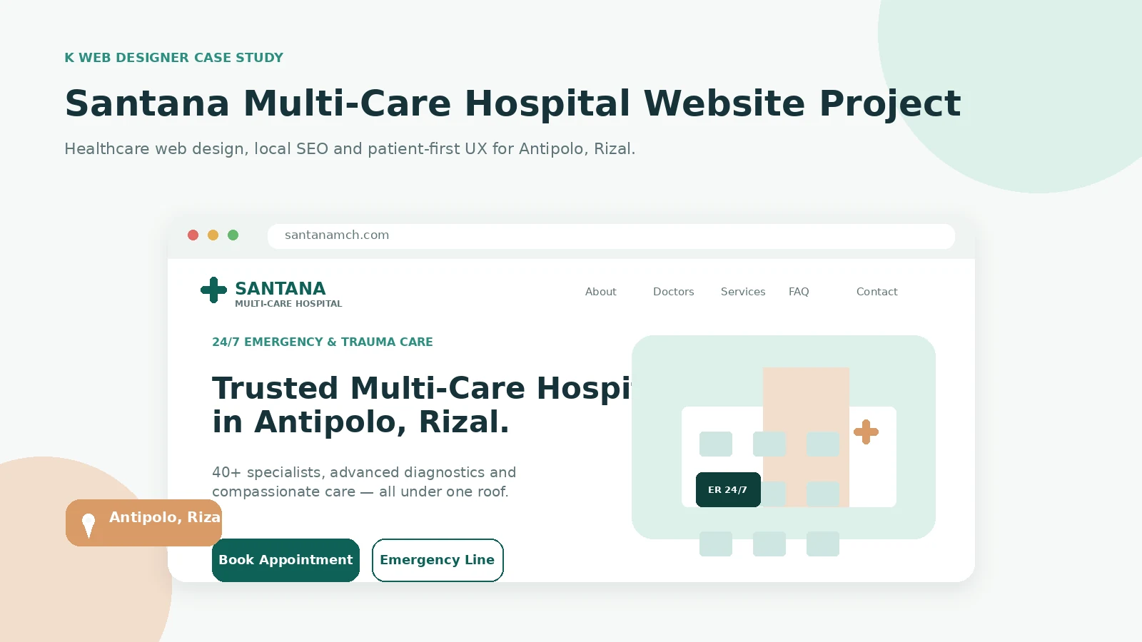 Santana Multi-Care Hospital Website Project: Healthcare Web Design & Local SEO in Antipolo, Rizal